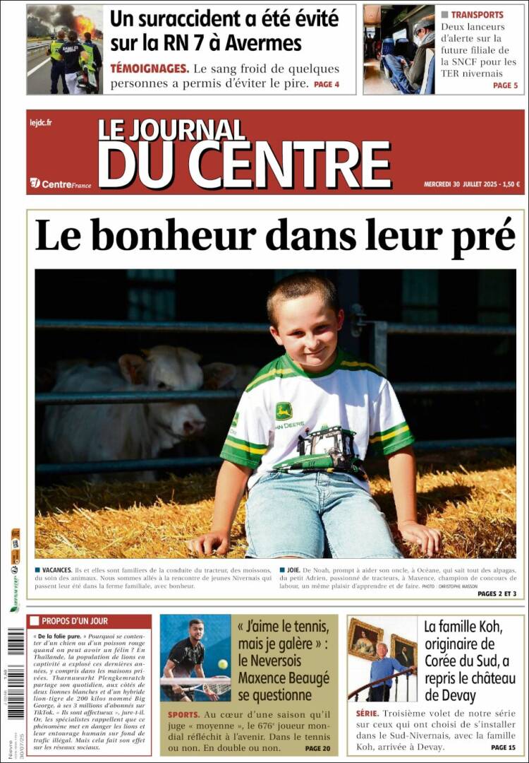 Portada de Le Journal du Centre (France)