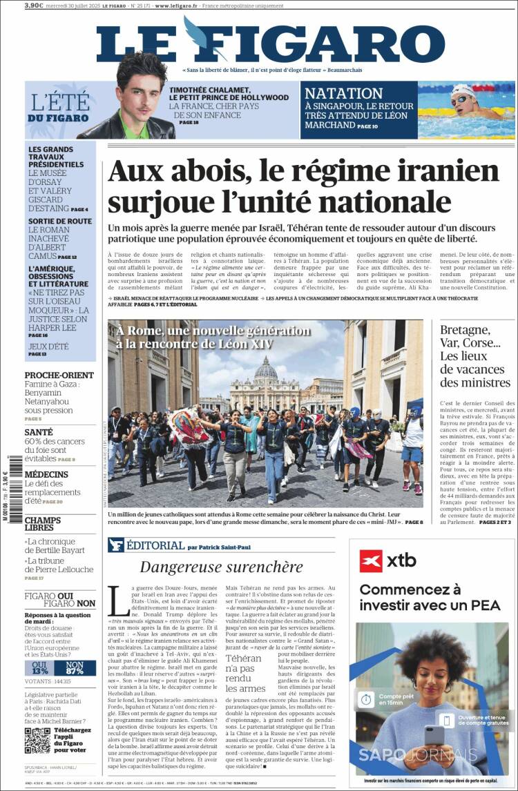 Portada de Le Figaro (France)
