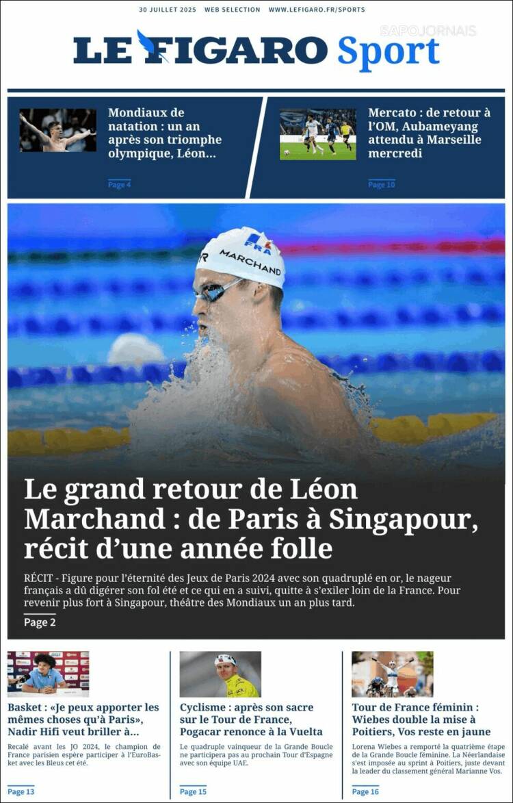 Portada de Le Figaro Sport (France)