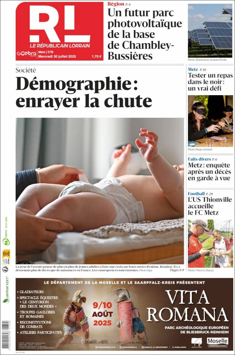 Portada de Le Republicain Lorrain (Francia)
