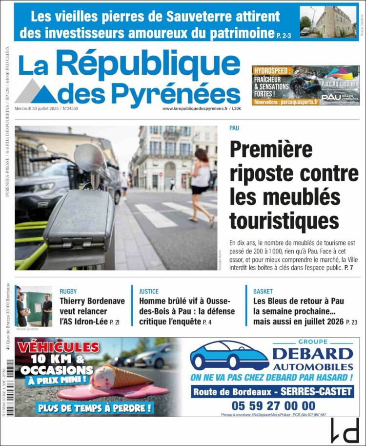 Portada de La République des Pyrénées (Francia)