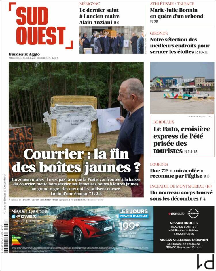 Portada de Sud Ouest (France)