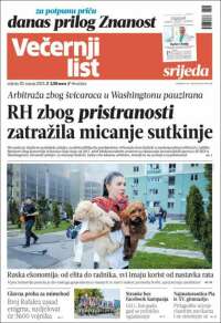 Portada de Večernji (Croatia)