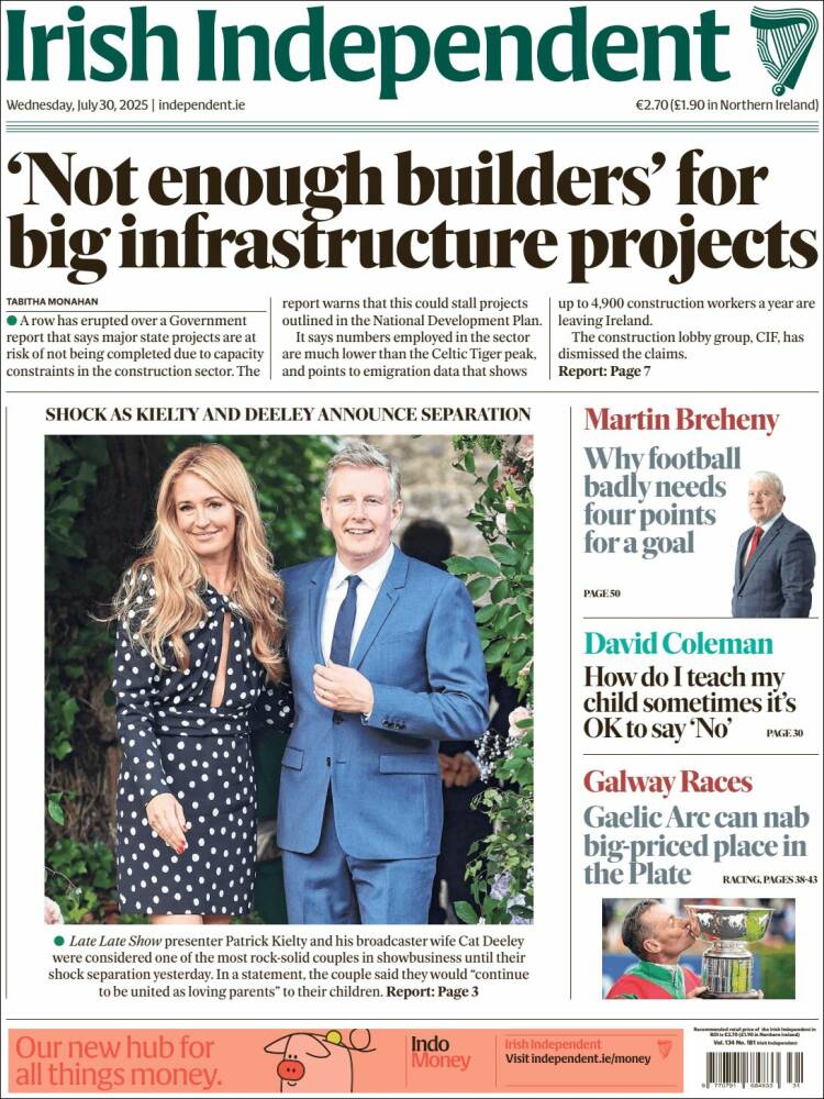 Portada de Irish Independent (Ireland)