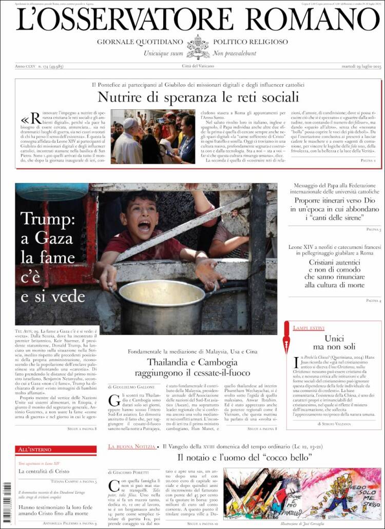 Portada de L'Osservatore Romano (Italy)