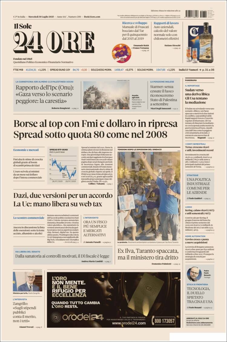 Portada de Il Sole 24 ORE (Italy)