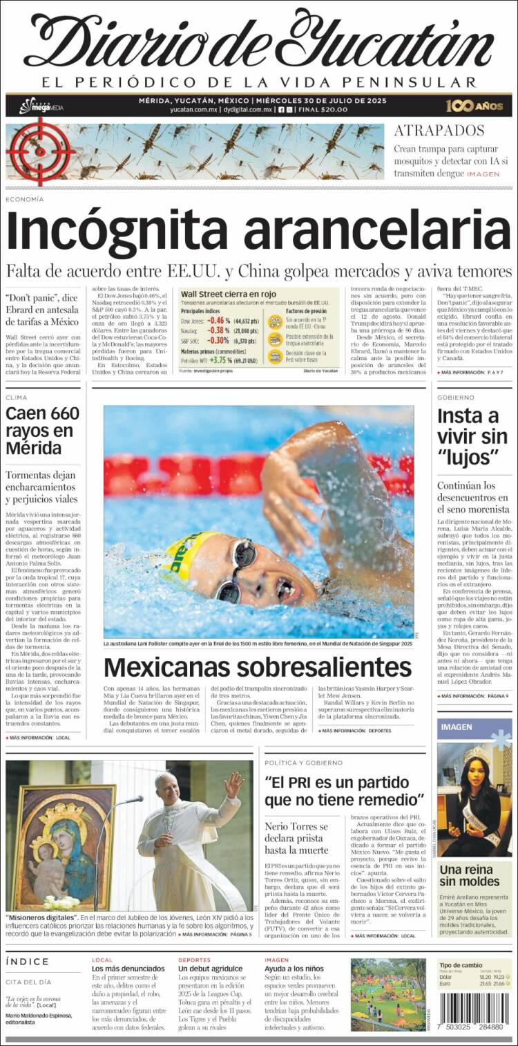 Portada de Diario de Yucatán (México)