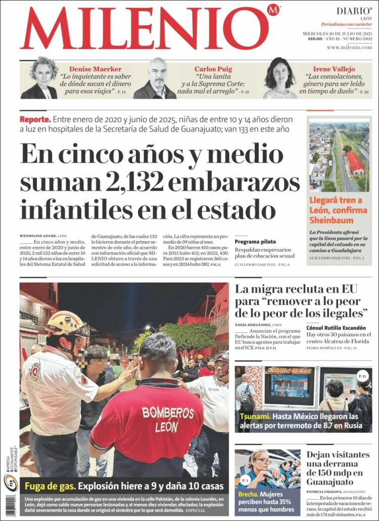 Portada de Milenio de León (Mexique)