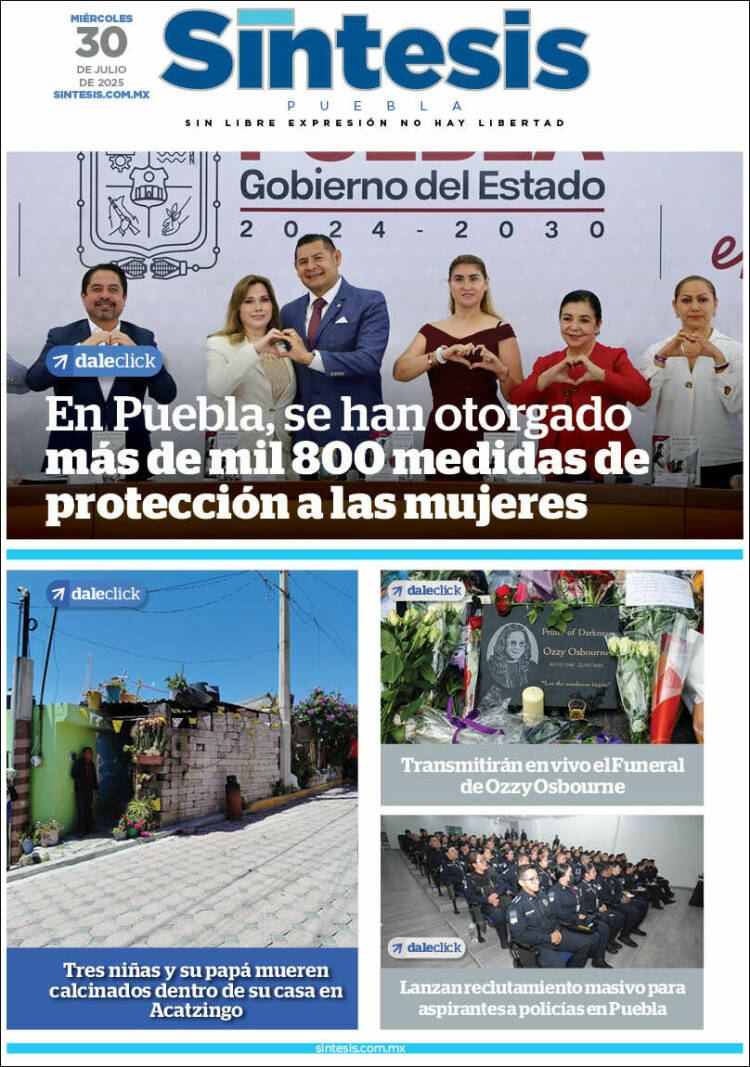 Portada de Síntesis - Puebla (México)