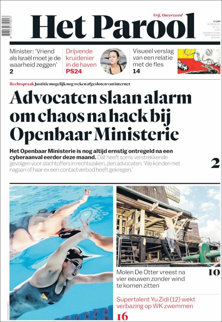 Portada de Het Parool (Países Bajos)