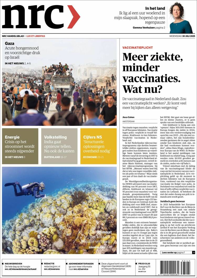 Portada de NRC Handelsblad (Pays-Bas)