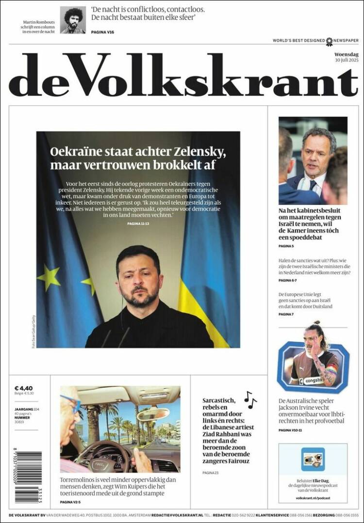 Portada de De Volkskrant (Netherlands)