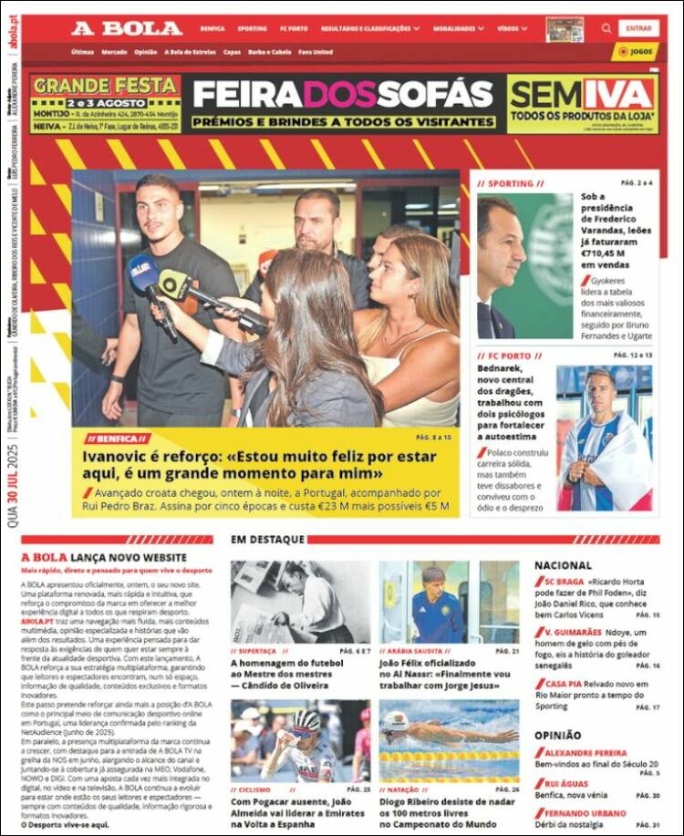 Portada de A Bola (Portugal)