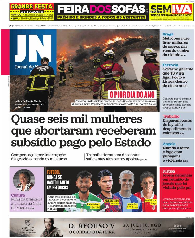 Portada de Jornal de Notícias (Portugal)