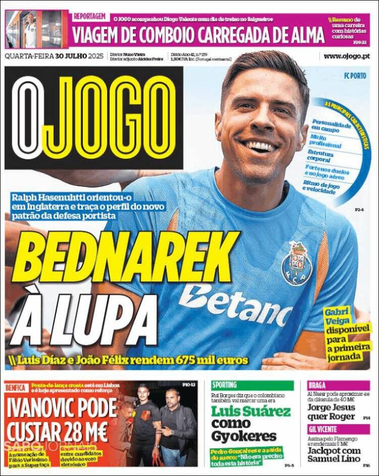 Portada de O Jogo (Portugal)