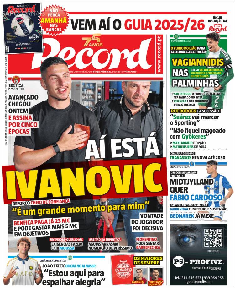 Portada de Record (Portugal)
