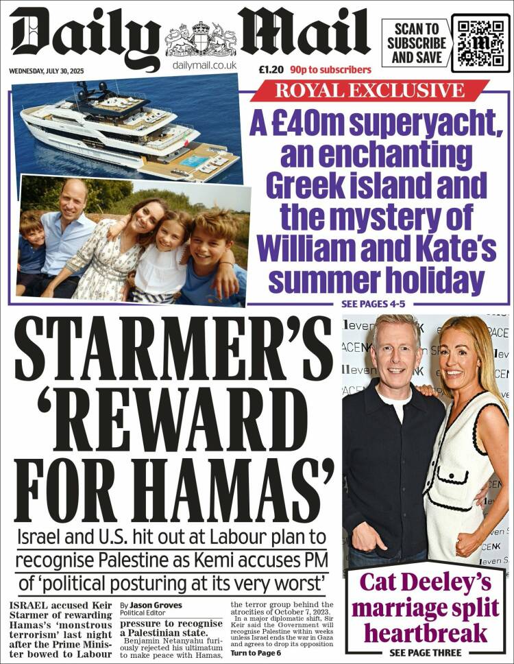 Portada de Daily Mail (Royaume-Uni)
