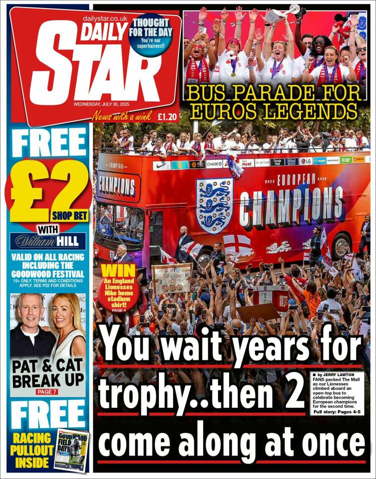 Portada de Daily Star (Royaume-Uni)