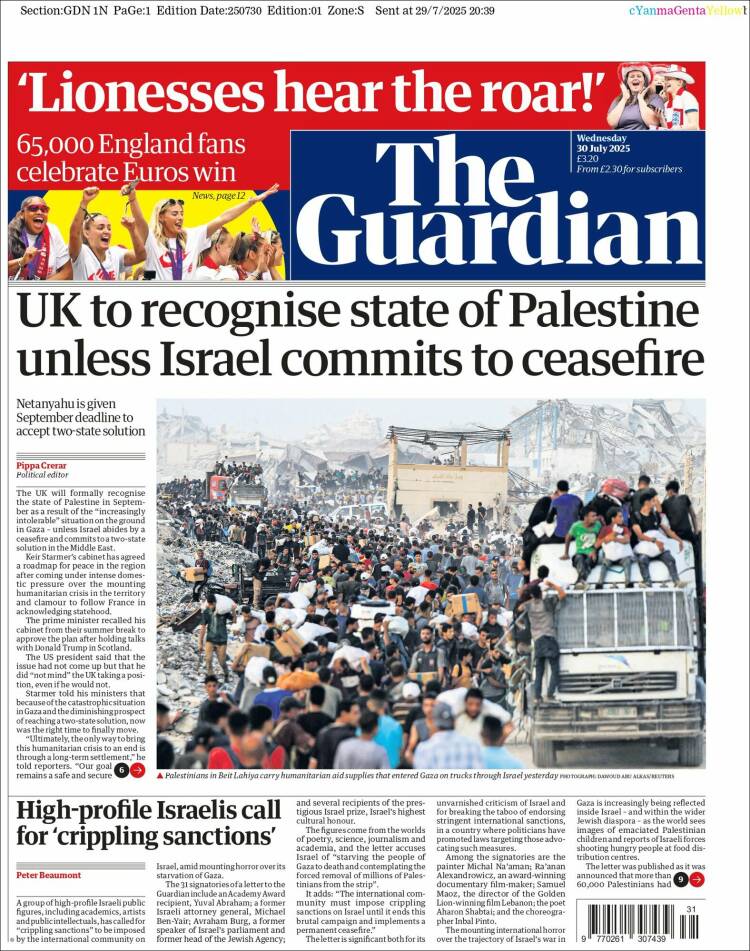 Portada de The Guardian (United Kingdom)
