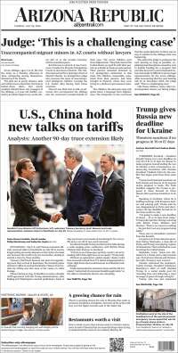 Portada de Arizona Republic News (USA)
