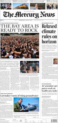 Portada de San Jose Mercury News (USA)