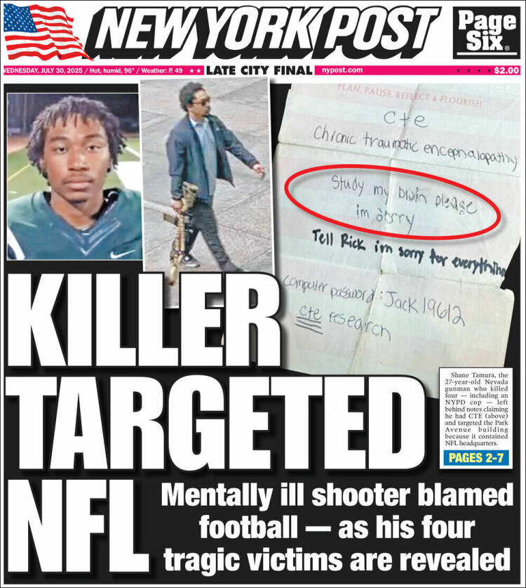 Portada de New York Post (États-Unis)