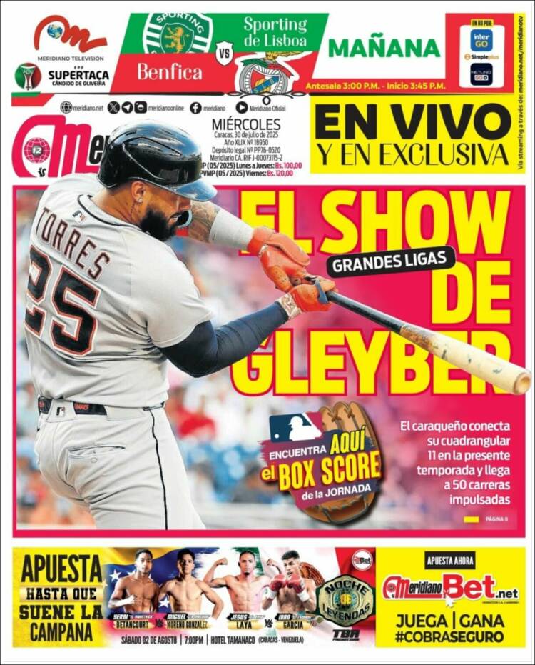 Portada de Meridiano (Venezuela)