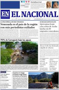 Portada de El Nacional (Venezuela)