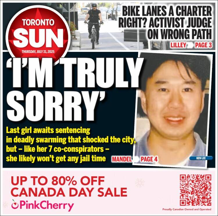 Portada de The Toronto Sun (Canada)