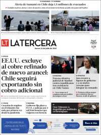 Portada de La Tercera (Chili)
