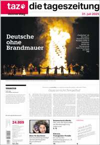 Portada de Die Tageszeitung (Alemania)