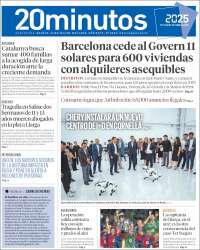 Portada de 20 Minutos - Barcelona (Spain)