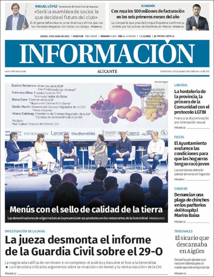 Portada de Diario Información (España)
