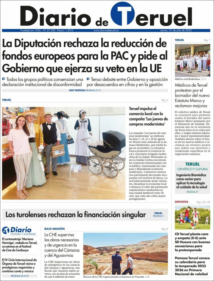 Portada de Diario de Teruel (Spain)