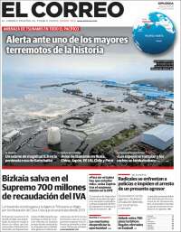 Portada de El Correo - Guipuzcoa (España)
