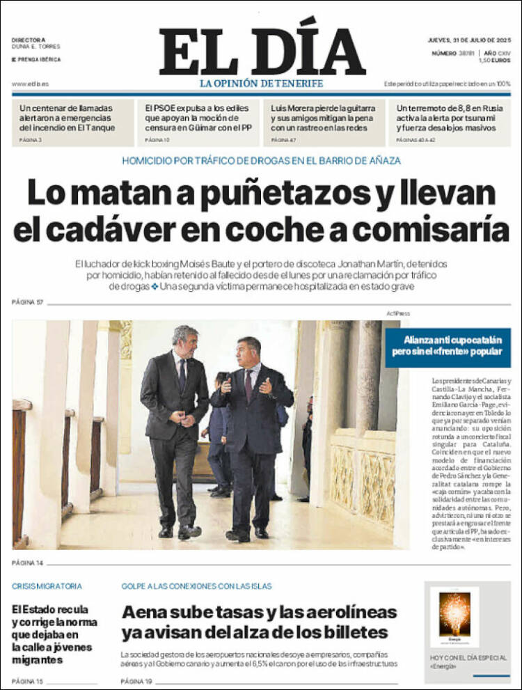 Portada de El Día (España)