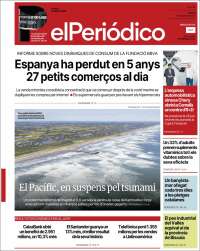 Portada de El Periódico de Catalunya (España)