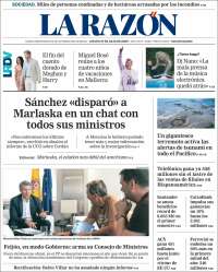 Portada de La Razón (España)