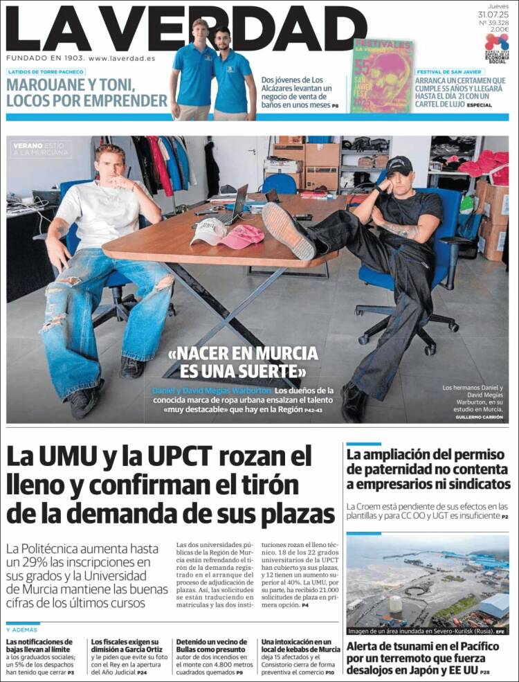 Portada de La Verdad de Murcia (Spain)