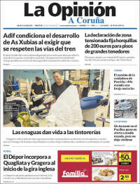 Portada de La Opinión de A Coruña (España)