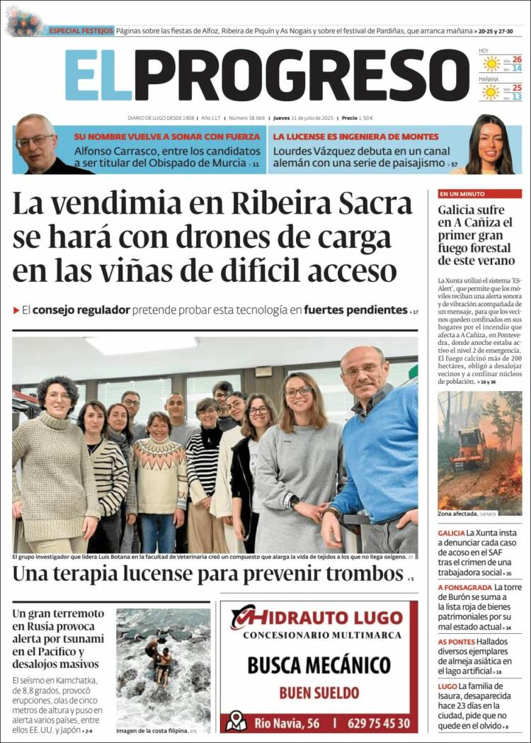 Portada de El Progreso (Spain)