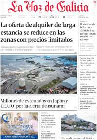 Portada de La Voz de Galicia (España)