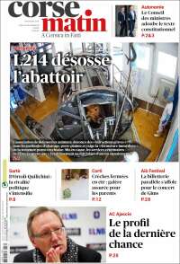 Portada de Corse-Matin (Francia)