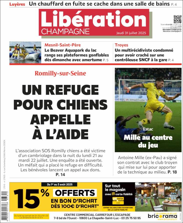 Portada de Libération Champagne (France)