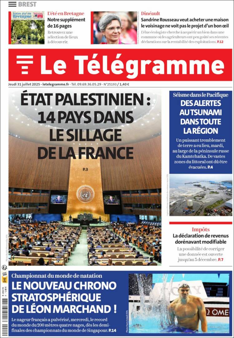Portada de Télégramme (France)