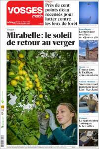 Portada de Vosges Matin (Francia)