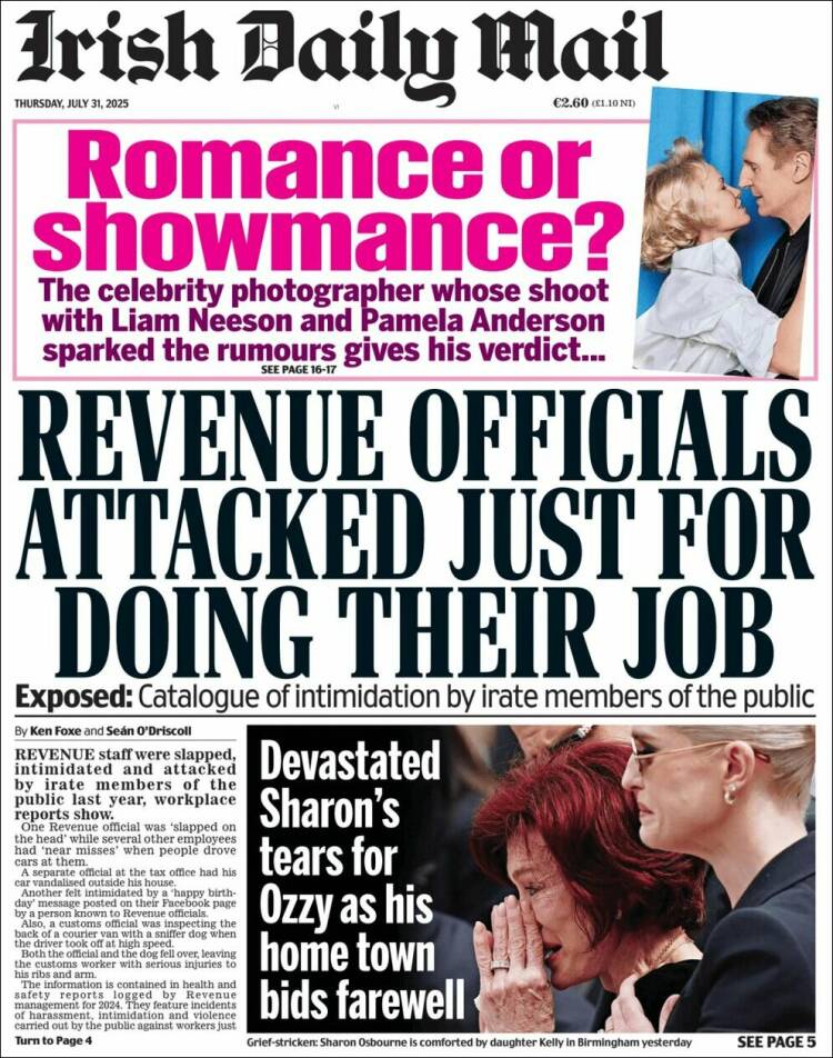 Portada de Irish Daily Mail (Irlanda)