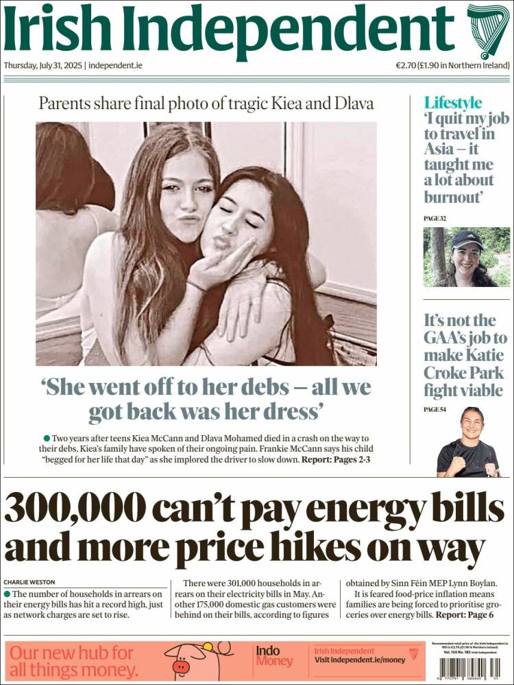Portada de Irish Independent (Ireland)