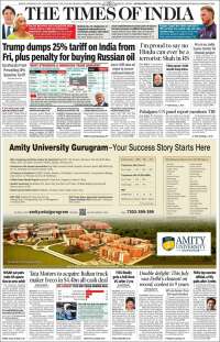 Portada de The Times of India (India)