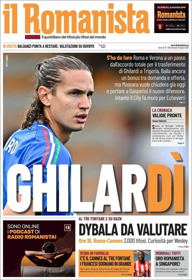 Portada de Romanista (Italy)